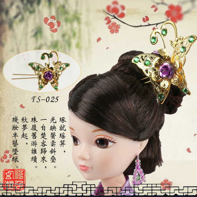 Handmade Doll Jewelry Chinese Ancient Headdress Hairpin For Barbie Bjd 1/6 Dolls Accessories Girls Toys