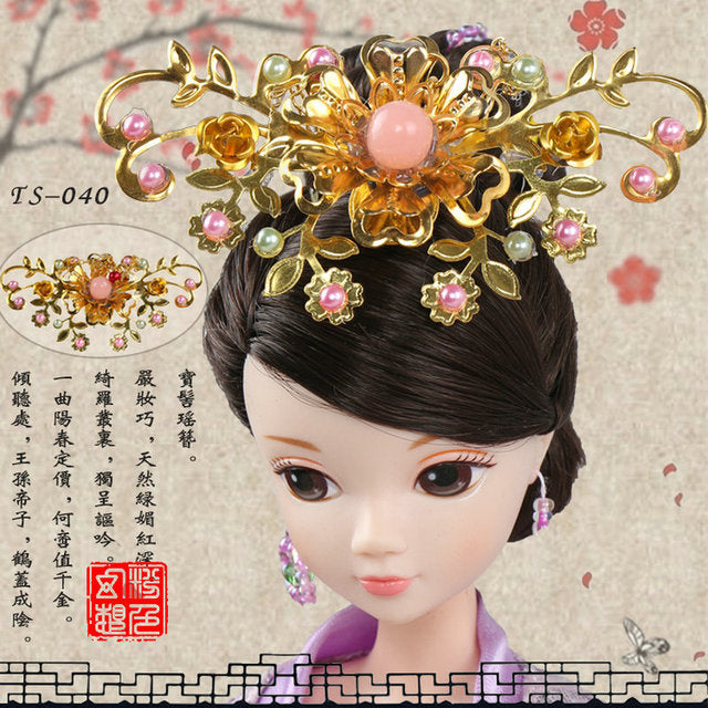 Handmade Doll Jewelry Chinese Ancient Headdress Hairpin For Barbie Bjd 1/6 Dolls Accessories Girls Toys
