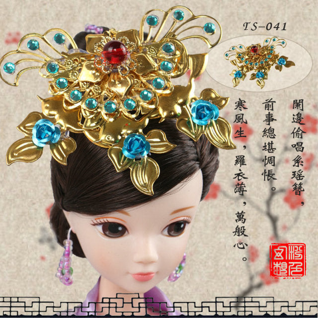 Handmade Doll Jewelry Chinese Ancient Headdress Hairpin For Barbie Bjd 1/6 Dolls Accessories Girls Toys