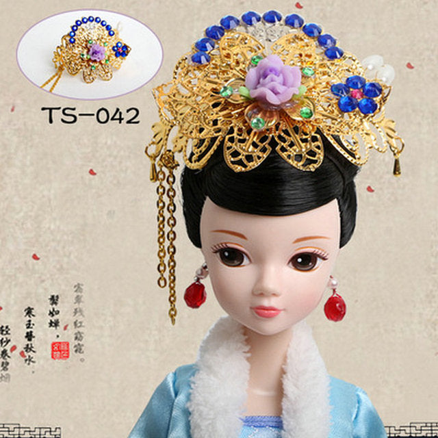 Handmade Doll Jewelry Chinese Ancient Headdress Hairpin For Barbie Bjd 1/6 Dolls Accessories Girls Toys