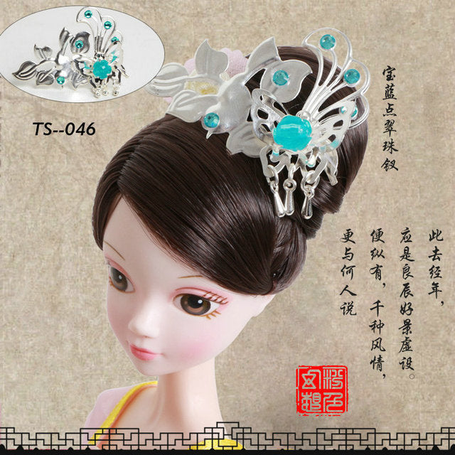 Handmade Doll Jewelry Chinese Ancient Headdress Hairpin For Barbie Bjd 1/6 Dolls Accessories Girls Toys