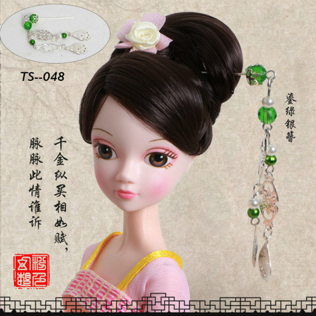 Handmade Doll Jewelry Chinese Ancient Headdress Hairpin For Barbie Bjd 1/6 Dolls Accessories Girls Toys