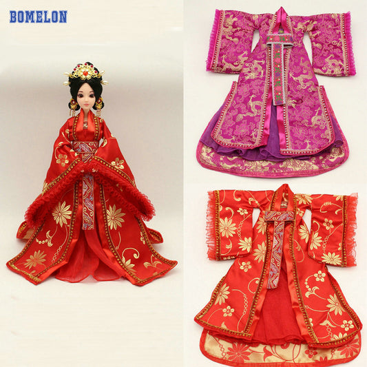Handmade Chinese Ancient Costume HanFu Girl Dresses Doll Clothes for Barbie Kurhn 30cm 1/6 Bjd Doll Accessories Toys For Kids