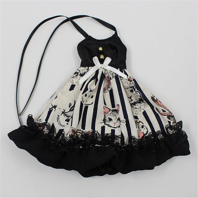 DBS Blyth ICY doll clothes Cat pattern dress Suitable for the 1/6 JOINT body licca girl gift