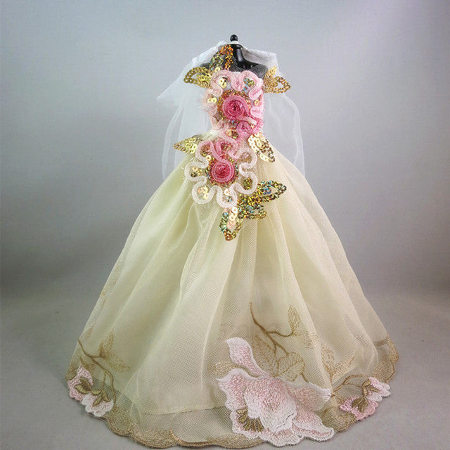 1/6 BJD Clothes For Barbie Clothes Fashion Wedding Dress For Barbie Doll Outfits Party Gown 11.5