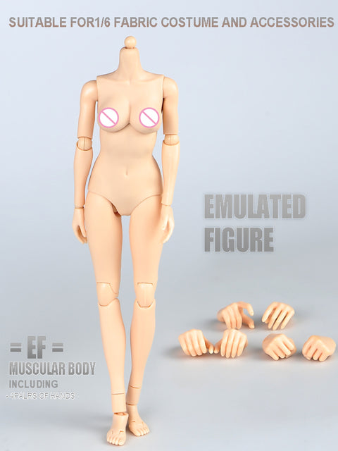 IN SOTCK 1:6 Female Semi-Silicone Pale and Healthy Skin Different Sizes Of Breasts Figure Body