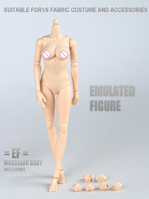 IN SOTCK 1:6 Female Semi-Silicone Pale and Healthy Skin Different Sizes Of Breasts Figure Body