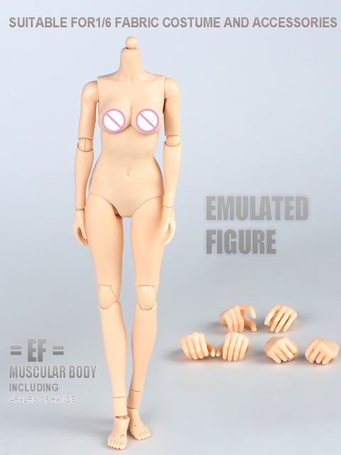 IN SOTCK 1:6 Female Semi-Silicone Pale and Healthy Skin Different Sizes Of Breasts Figure Body