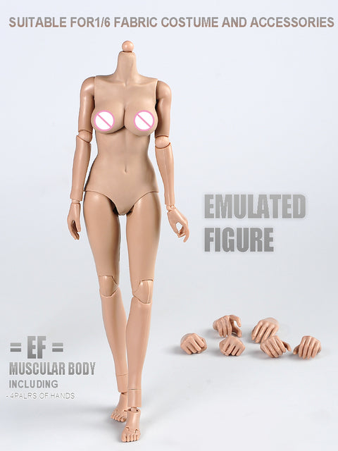 IN SOTCK 1:6 Female Semi-Silicone Pale and Healthy Skin Different Sizes Of Breasts Figure Body