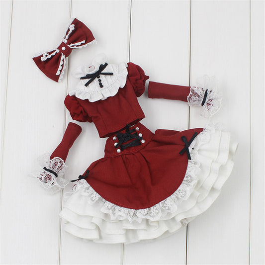 DBS Blyth icy 1/6 30cm BJD red dress for licca body girl gift toy